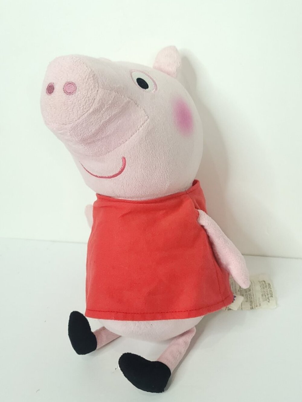 Peppa Pig Ballet Plush Stuffed Animal Pink Pig Red T-Shirt 15" Large